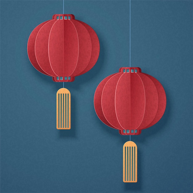 Vektor chinesische hängende runde laternen