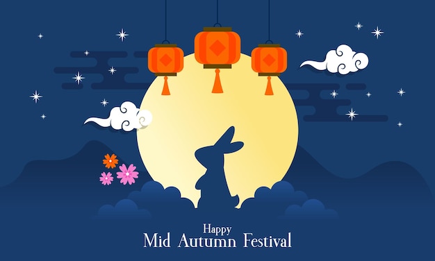 Chinesische mid autumn festival hintergrund vektor