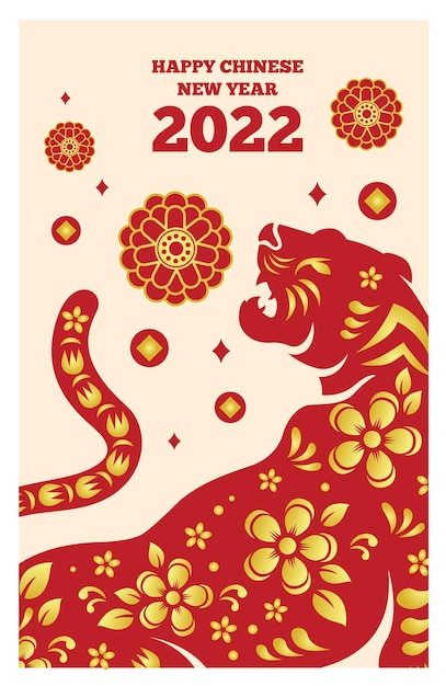 Chinesische neujahrsgrußkarte 2022