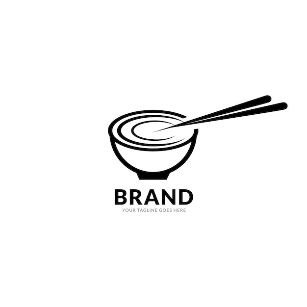 Chinesische nudel-logo-design-icon-vorlage. japanische ramen-vektorillustration.