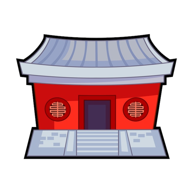 Chinesische Tempel Cartoon