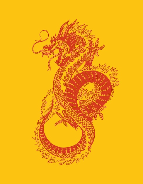 Chinesischer drache. mythologisches tier oder asiatisches traditionelles reptil.