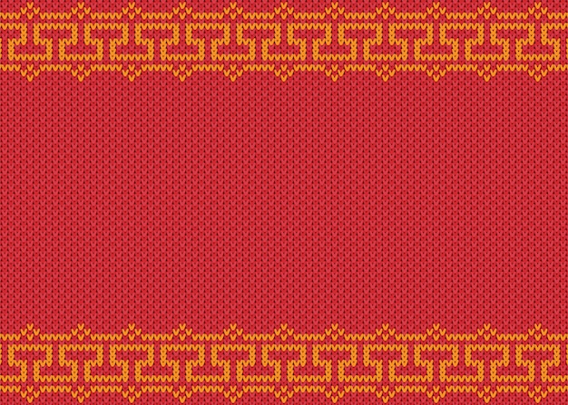 Chinesischer Goldrahmen auf knited rotem Hintergrund