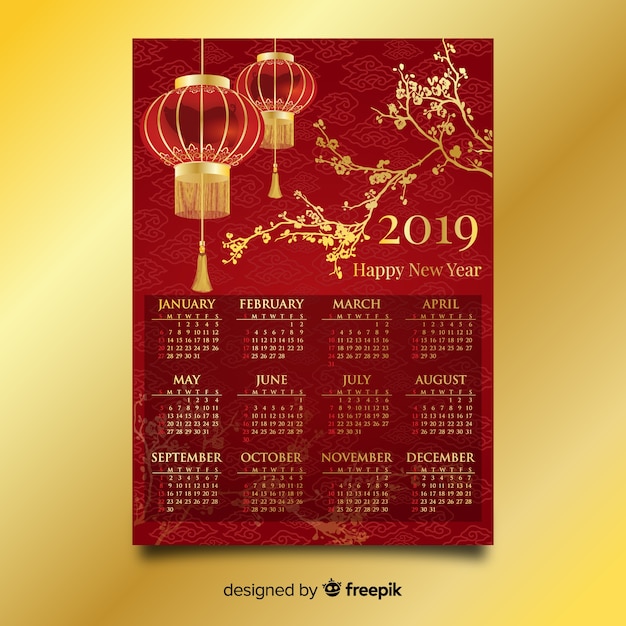 Chinesischer kalender des neuen jahres der realistischen laternen