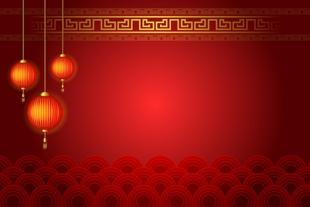 Vektor chinesischer neujahrshintergrund auf rot