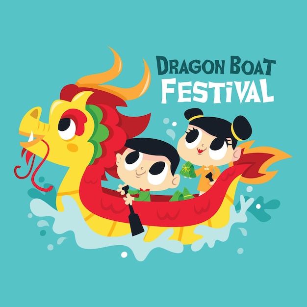 Chinesisches Drachenboot-Festival-Plakat