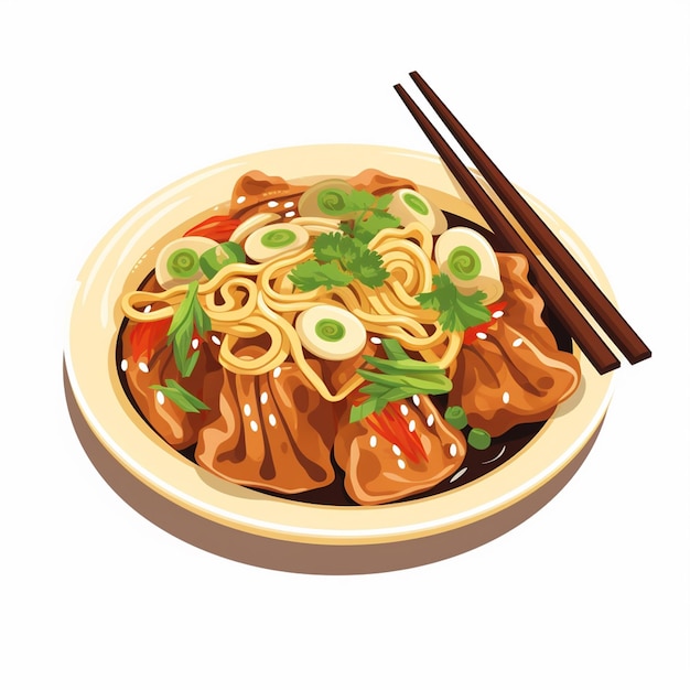 chinesisches Essen asiatischer Vektor chinesische Illustration asiatische Kultur Mahlzeit traditioneller Hintergrund Ori
