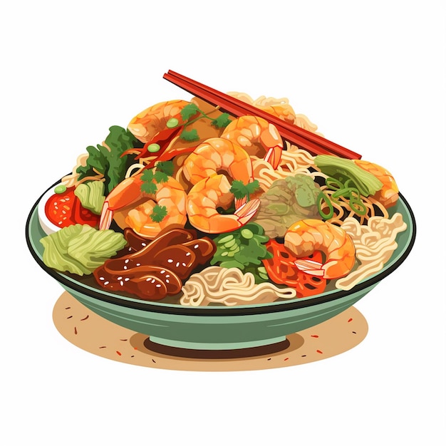 chinesisches Essen asiatischer Vektor chinesische Illustration asiatische Kultur Mahlzeit traditioneller Hintergrund Ori