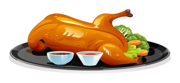 Vektor chinesisches essen peking-ente-vektor-illustration