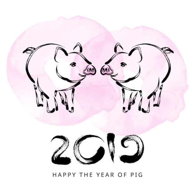 Vektor chinesisches neujahr 2019 mit schwein