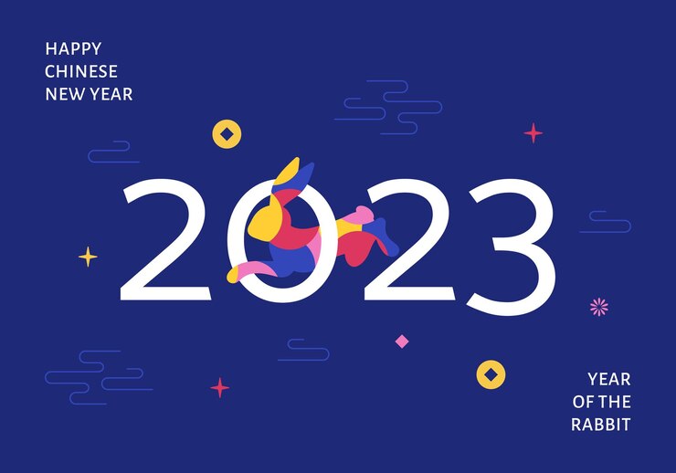Chinesisches neujahr 2023 jahr des hasen. chinesisches sternzeichen