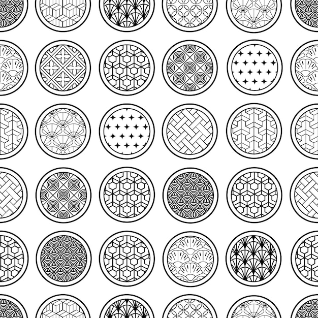 Chinesisches traditionelles orientalisches Ornament-Hintergrundmuster nahtlos
