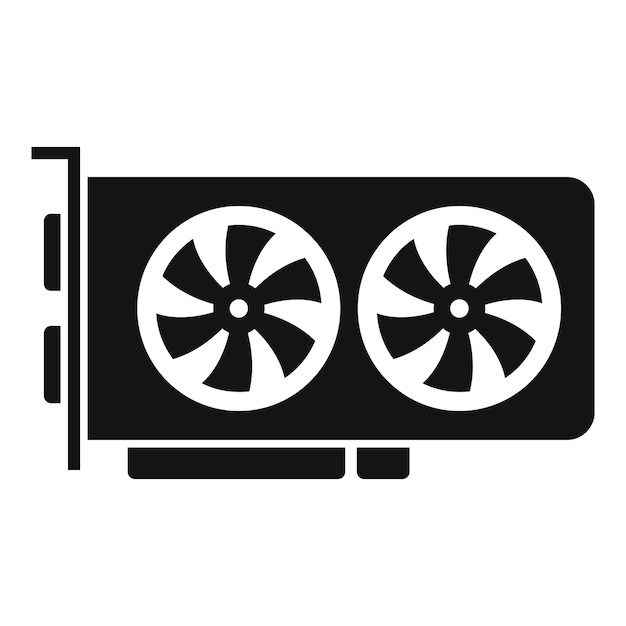 Chip-GPU-Kartensymbol einfacher Vektor Grafik-PC-CPU-Lüfter