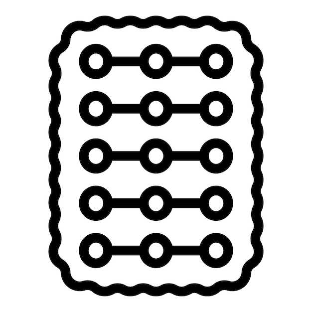 Vektor chip-keks-symbol, umrissvektor, snack, quadratische form, korn