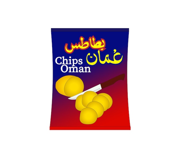 Chips Oman isoliert auf weißem Hintergrund