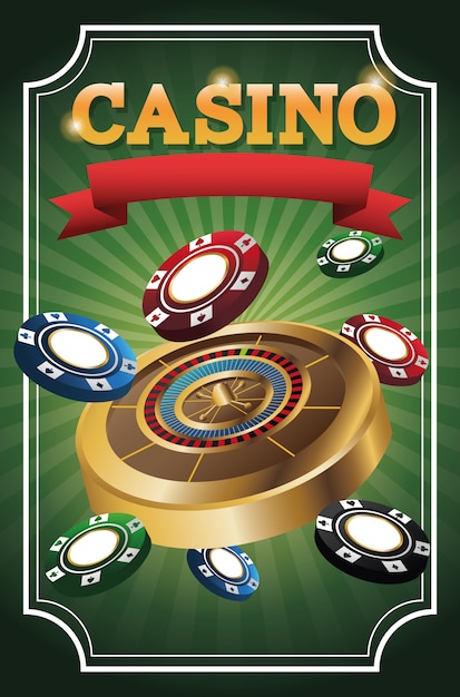 Chips und roulette für poker und casino spieldesign