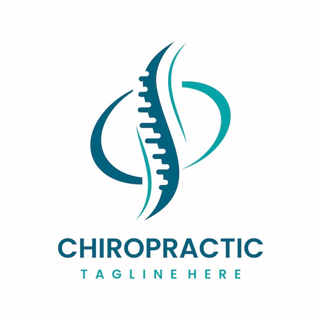 Vektor chiropraktik-logo-design symbol für die wirbelsäule des rückgrats