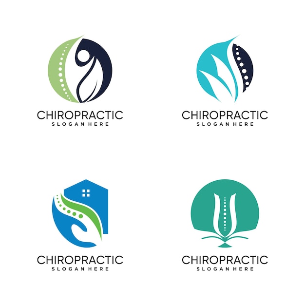 Chiropraktik-logo-design-vektor für massagetherapie mit kreativem elementkonzept