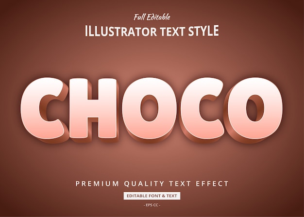 Choco 3d text style effekt