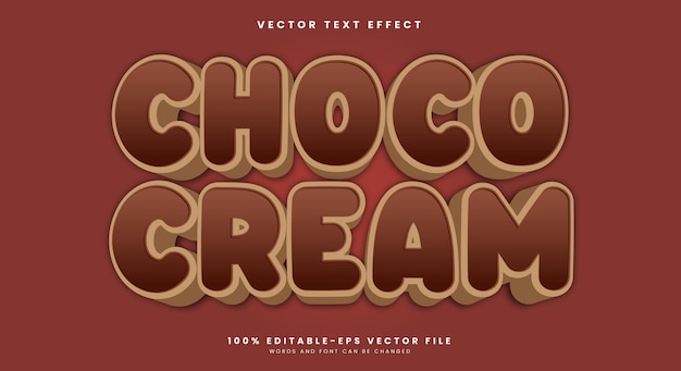 Choco Cream 3D-Editierbare Text-Effekt-Vorlage Für Bäckereien geeignet