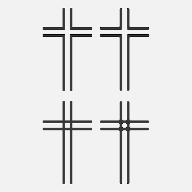 Vektor christian cross symbol logo app ui vektorillustration