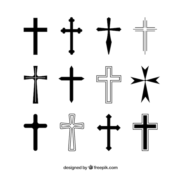 Christliche Kreuzkollektion des Schattenbildes