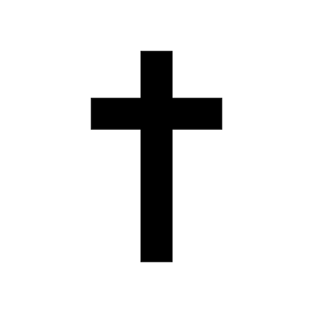 Christliche Religion Schwarzes Kreuz-Symbol Ikon auf weißem Hintergrund Vektor-Illustration