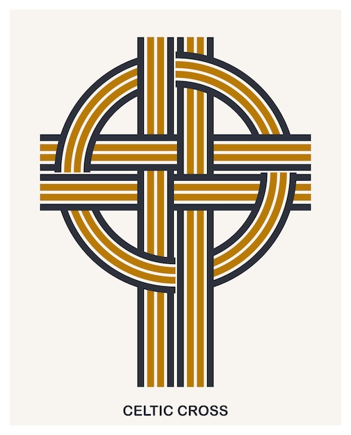 Christliches kreuz modernes lineares vektorsymbol isoliert auf weiß, glaube und glaube zeitgenössisches kruzifixzeichen von jesus christus gestreiftes grafikdesign.