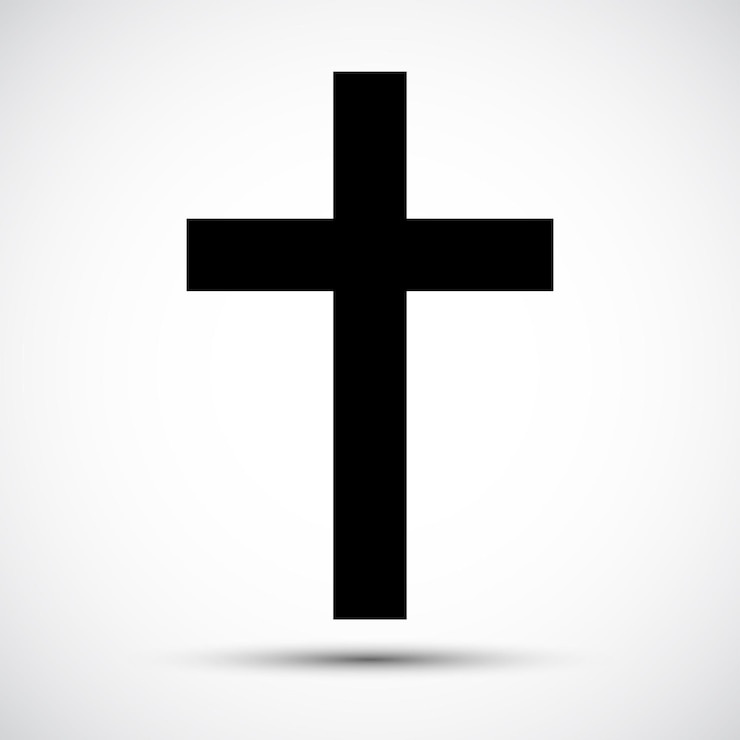 Vektor christliches kreuz-symbol-zeichen isoliert auf weißem hintergrund vektorillustration eps10