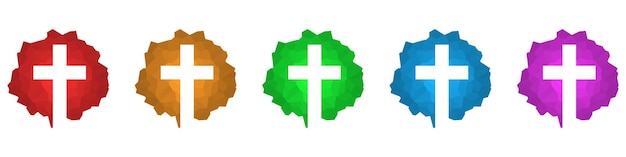 Christliches kreuzsymbol abstraktes kirchenlogo vektor-religionssymbole festgelegt