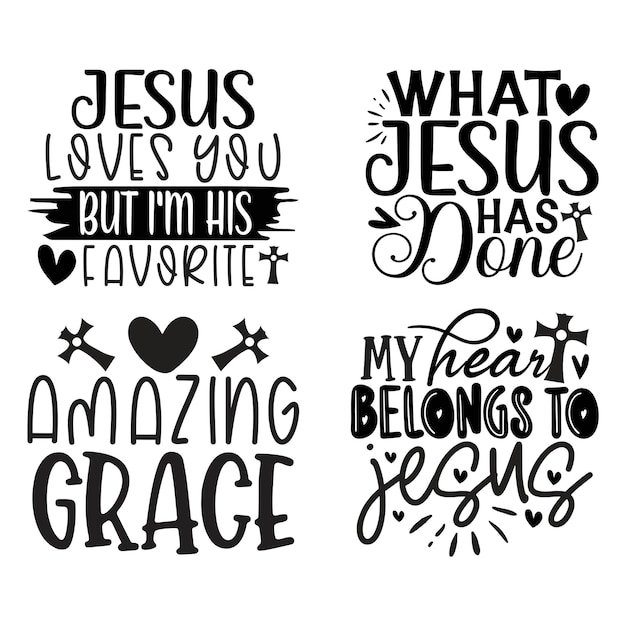 Vektor christliches t-shirt und svg-design-bundel jesus svg-zitate-t-shirt-designs-bundle