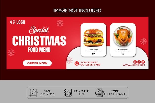 Christmas Food Sale Facebook-Cover-Design