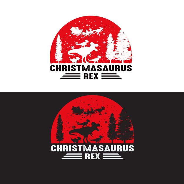 Vektor christmasaurus rex shirt.kids weihnachtsdesign.dinosaurier-liebhaber.