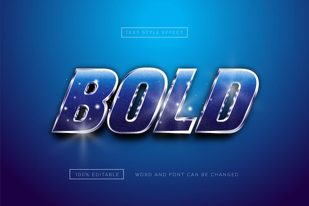 Chrome blue bold texteffekt premium kostenloser download