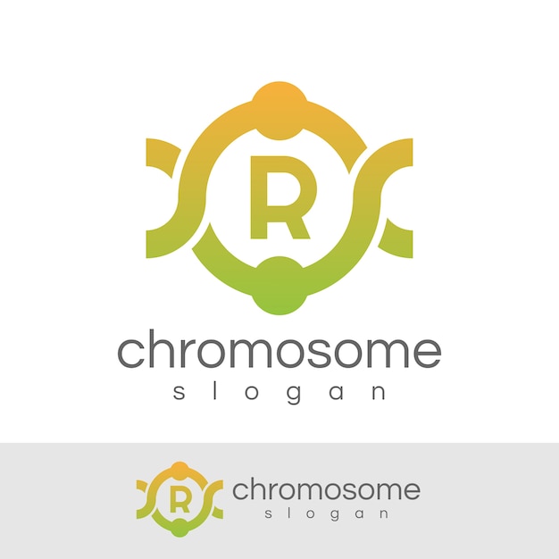 Chromosom anfangsbuchstabe r logo design