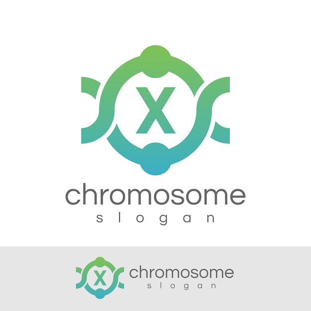 Chromosom initial buchstabe x logo design