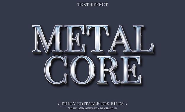 Chromstahl-Text-Effekt Metallkern