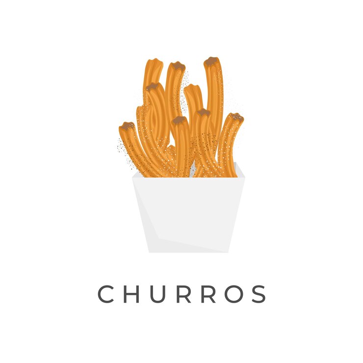 Churros, Abbildung, Logo, In, A, Papier, Box