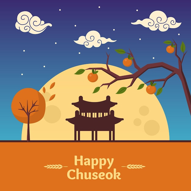 Chuseok-konzept mit flachem design