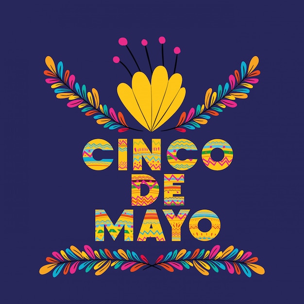 Cinco de Mayo-Karte mit Blumendekoration