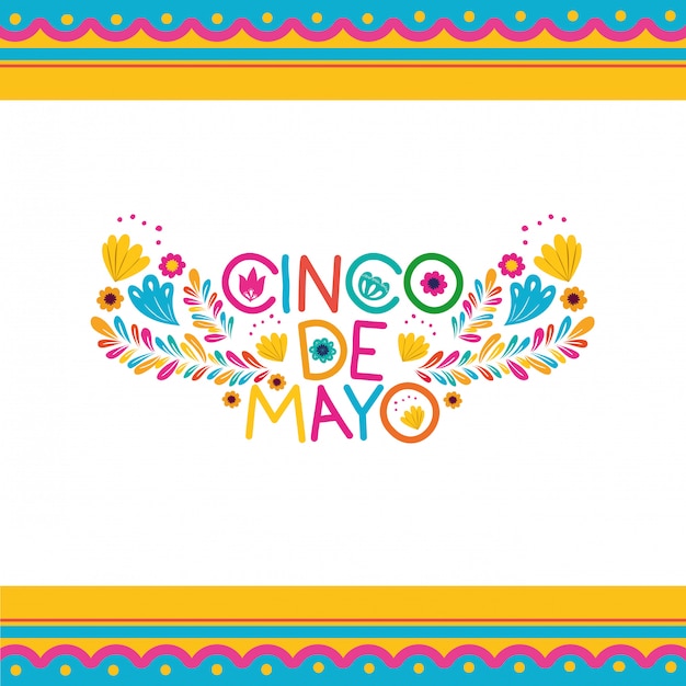 Cinco de mayo label isoliert symbol