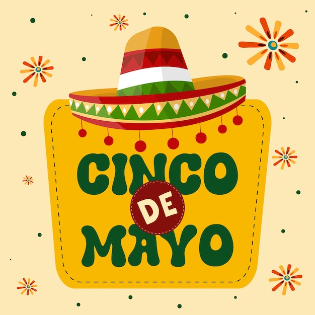Vektor cinco de mayo mit der aufschrift 5. mai bundesfeiertag in mexiko cinco de mayo vektor
