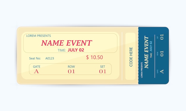 Cinema ticket card modernes element design