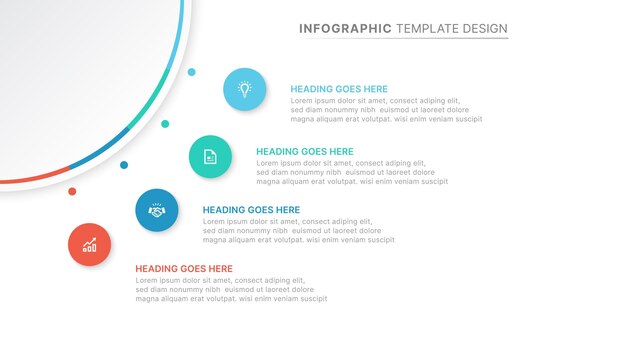 Vektor circular layout round infographic design template mit 4 optionen