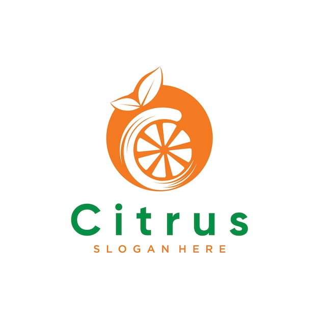 Vektor citrus-logo-design mit kreativem konzept premium vector