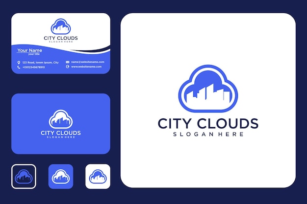 City cloud logo-design und visitenkarte