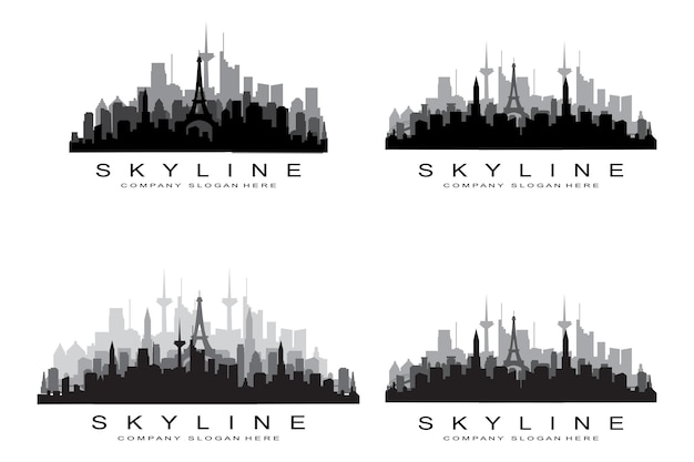 City skylineskyscraper für urban real estate building logo design vector