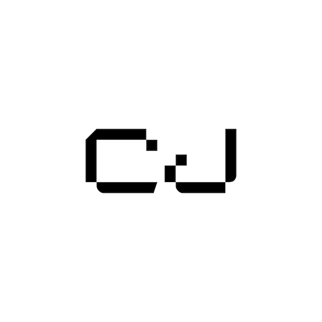 CJ-Monogramm-Logo-Design, Buchstabe, Text, Name, Symbol, einfarbig, Logo, Alphabet, Zeichen, einfaches Logo