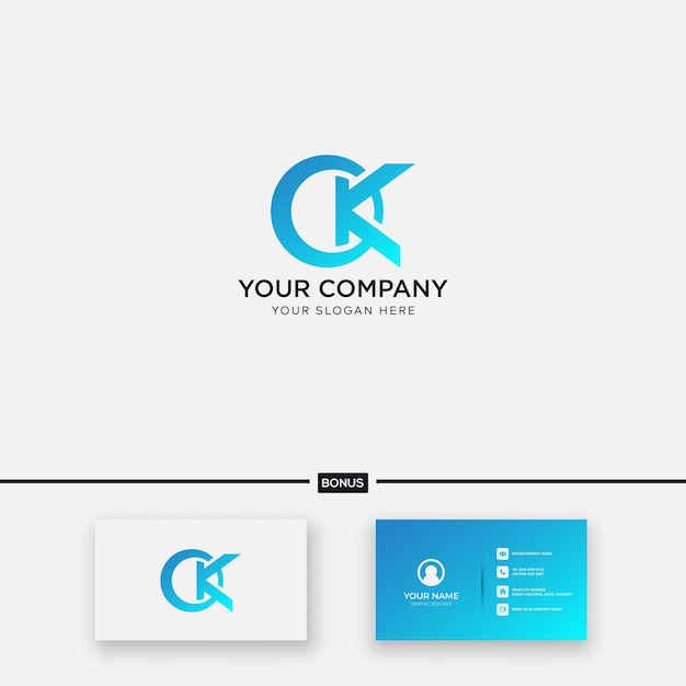 Ck buchstabe logo monogramm k logo