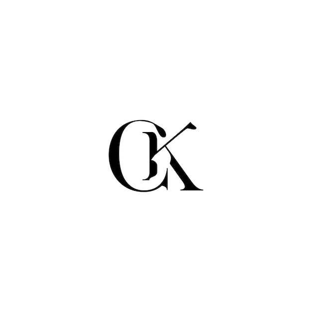 Vektor ck monogramm logo design buchstabe text name symbol monochrom logotyp alphabet zeichen einfaches logo
